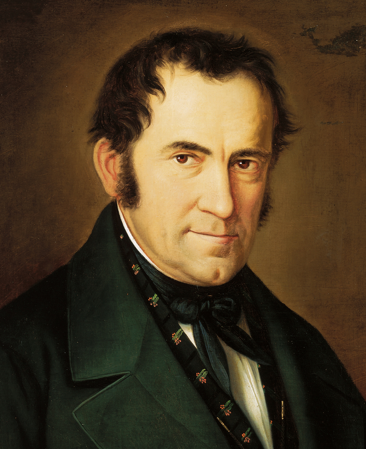Porträt des Komponisten Franz Xaver Gruber, Gemälde von Sebastian Stief, 1846