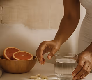 Morning reminder for Vitamin C and Psyllium husk supplement doses.