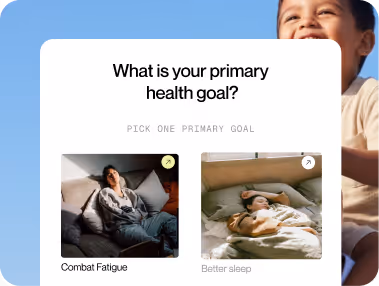 User interface showing blood test based supplement recommendation details.