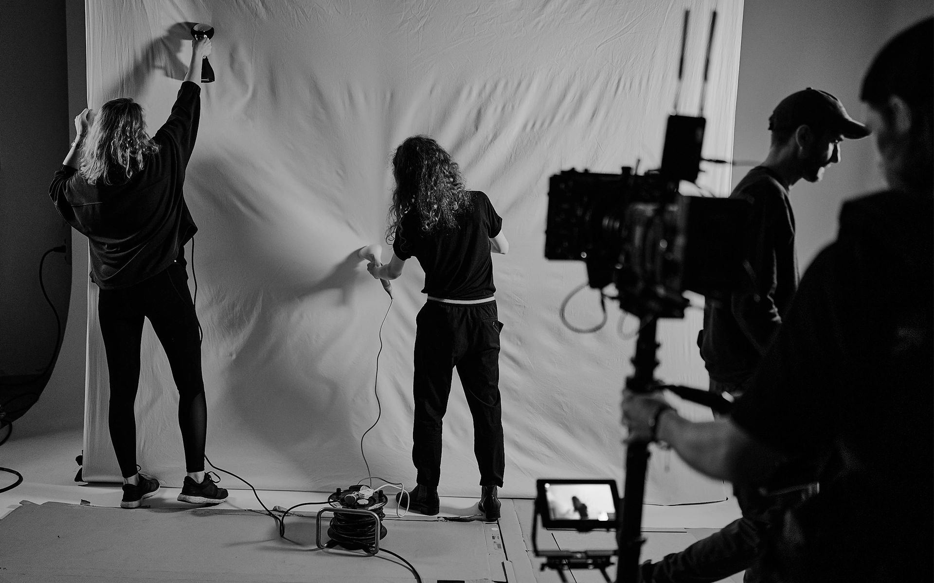 Studio hall with lighting setup