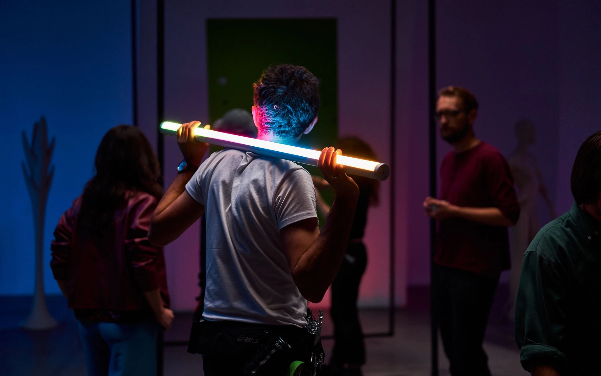 Production crew working in the studio