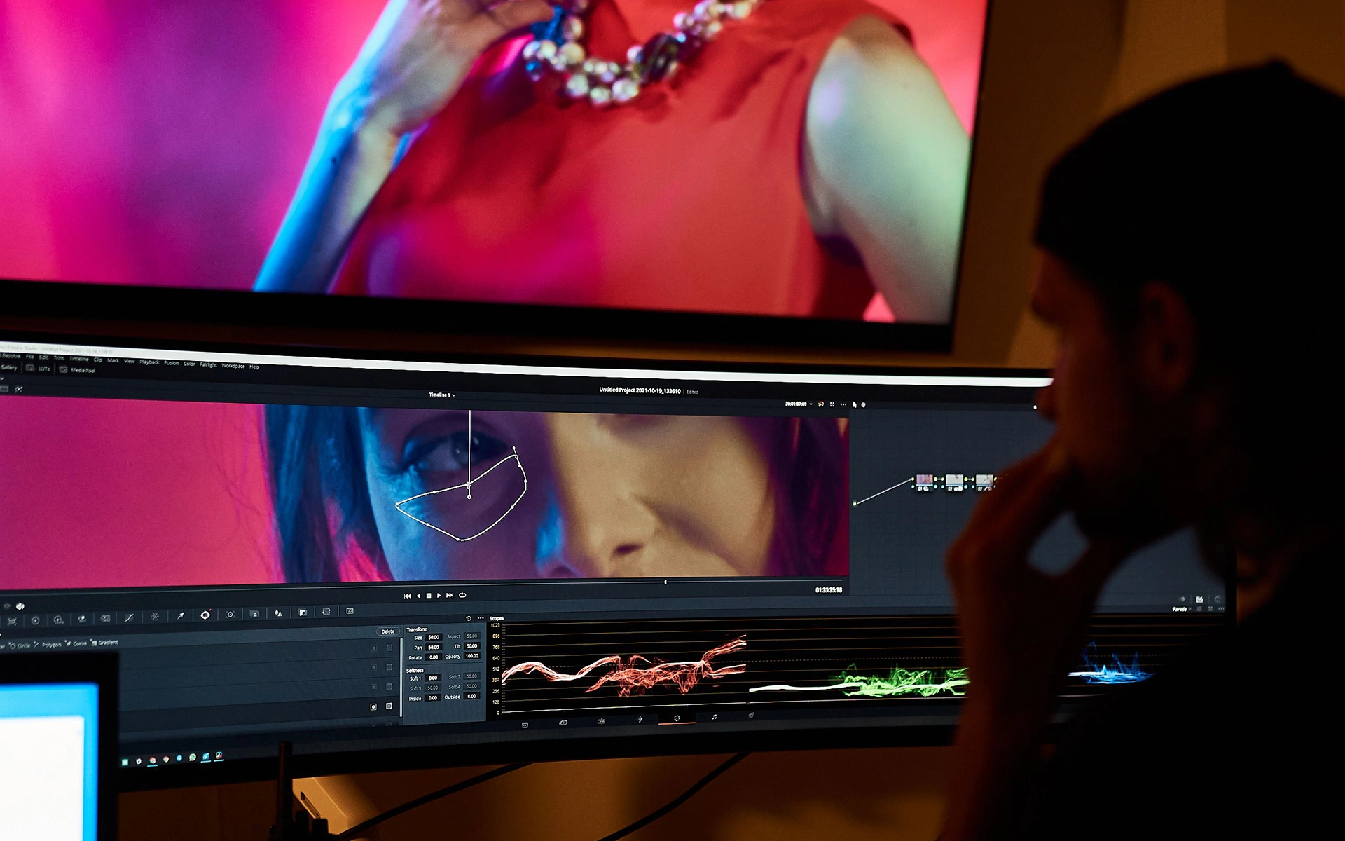 Motion design and colour grading room