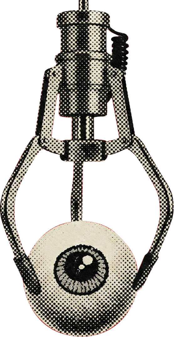 Ilustración vintage de máquina con ojo