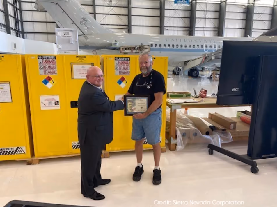 SNC Mechanic receives FAA Charles Taylor Award