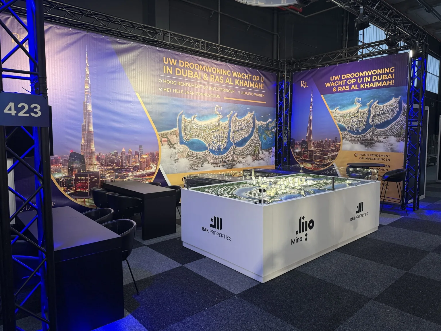 Presentatiemaquette op een vastgoedbeurs