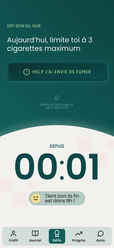 Défi en cours, chronomètre à une minute