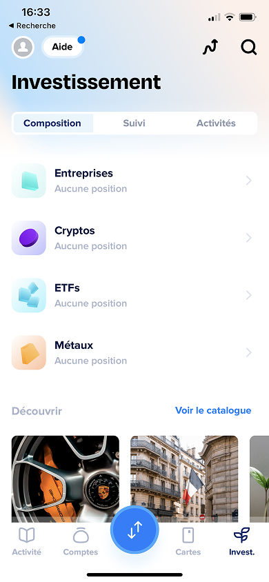 Tableau de bord de l'application de sevrage