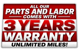 3-year parts and labor warranty with unlimited miles