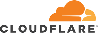 The Cloudflare logo in grey and orange, with a stylised cloud icon above the wordmark on a white background.