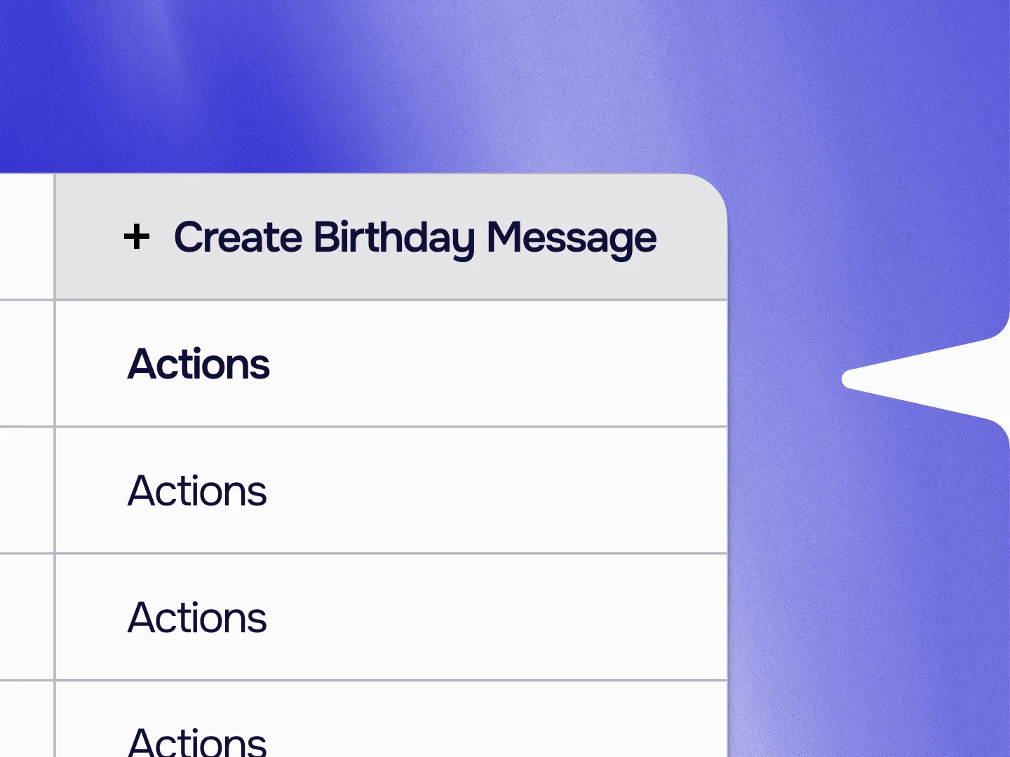 Create Birthday Message automation screen