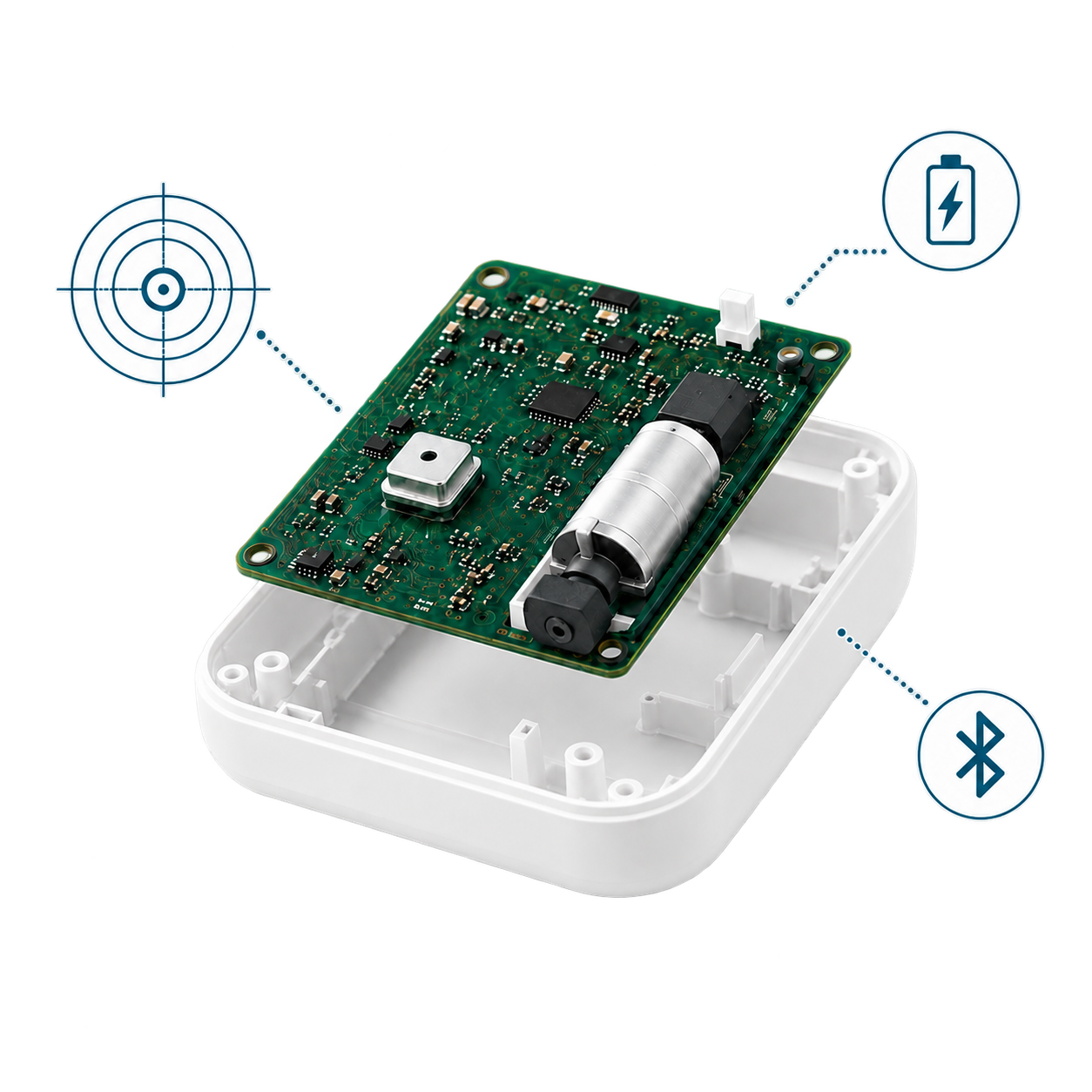 Exploded view of a MaxMed device