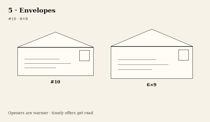 Envelope size diagram for Marketing Mail