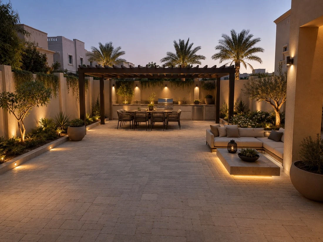 Dubai outdoor entertaining terrace after renovation