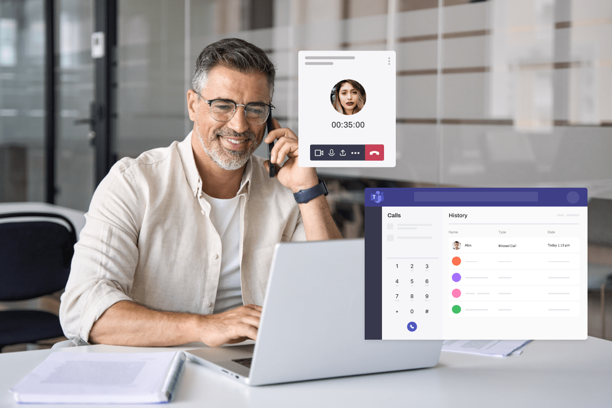 Microsoft Teams met een vast telefoonnummer op de werkplek