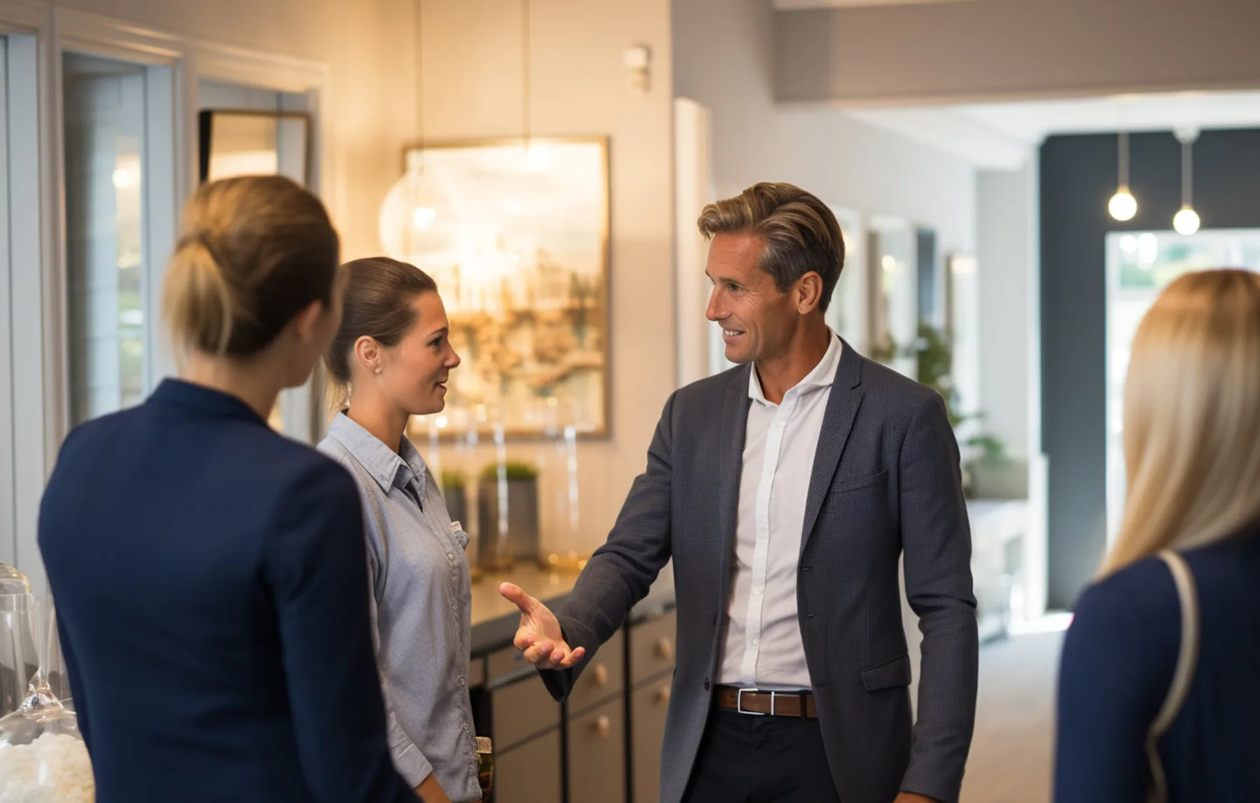 Adviseur in een persoonlijk gesprek met klanten
