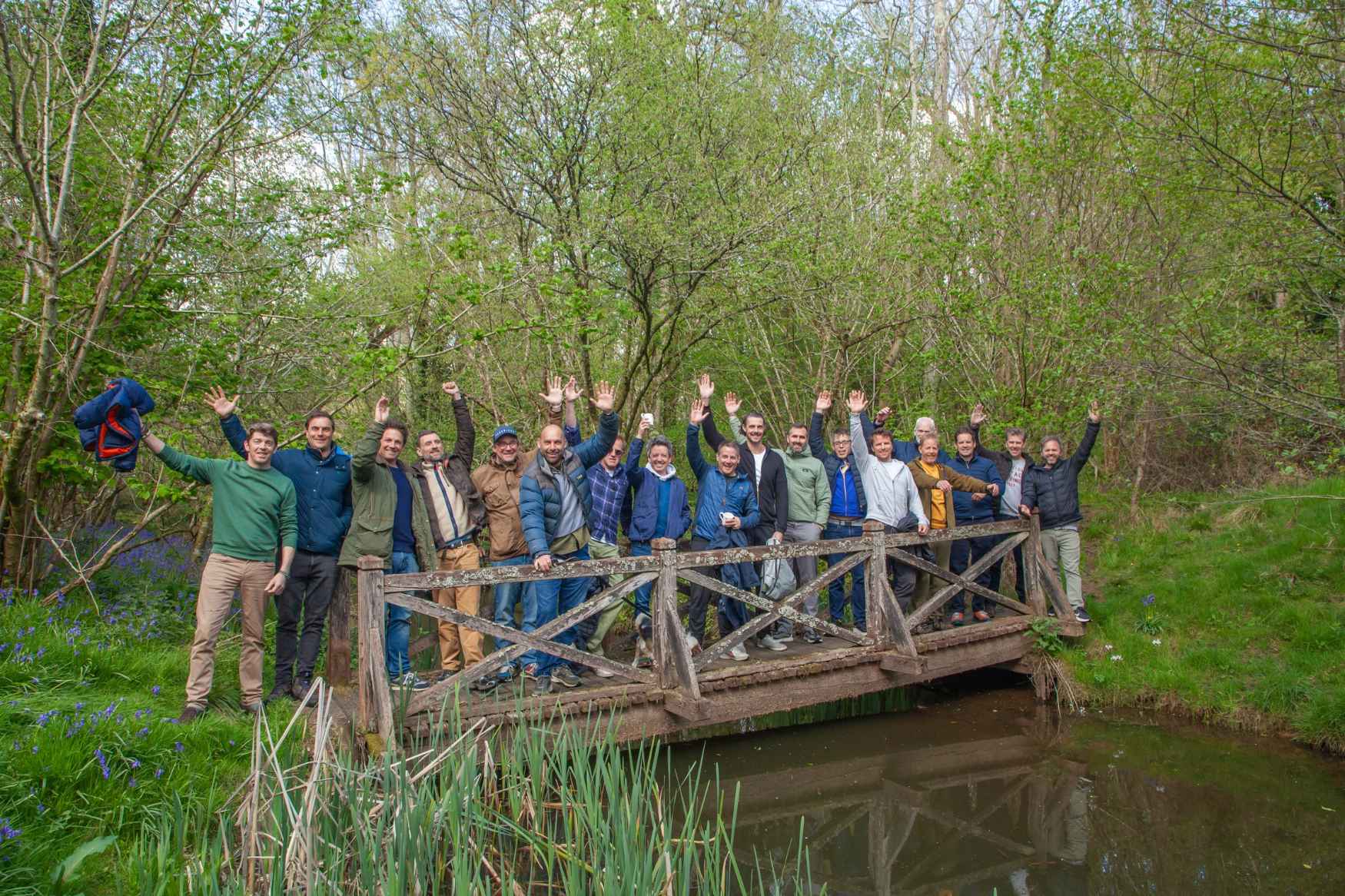 Monumental members together and laughing at a UK retreat