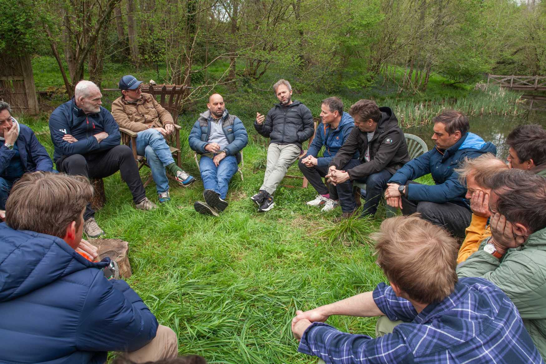 Monumental members in an outdoor sharing session