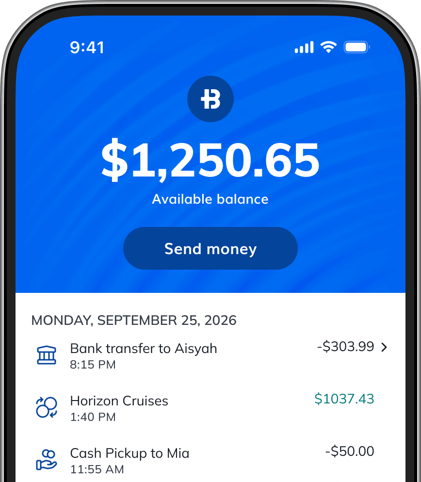 a mockup of Brightwell app home screen