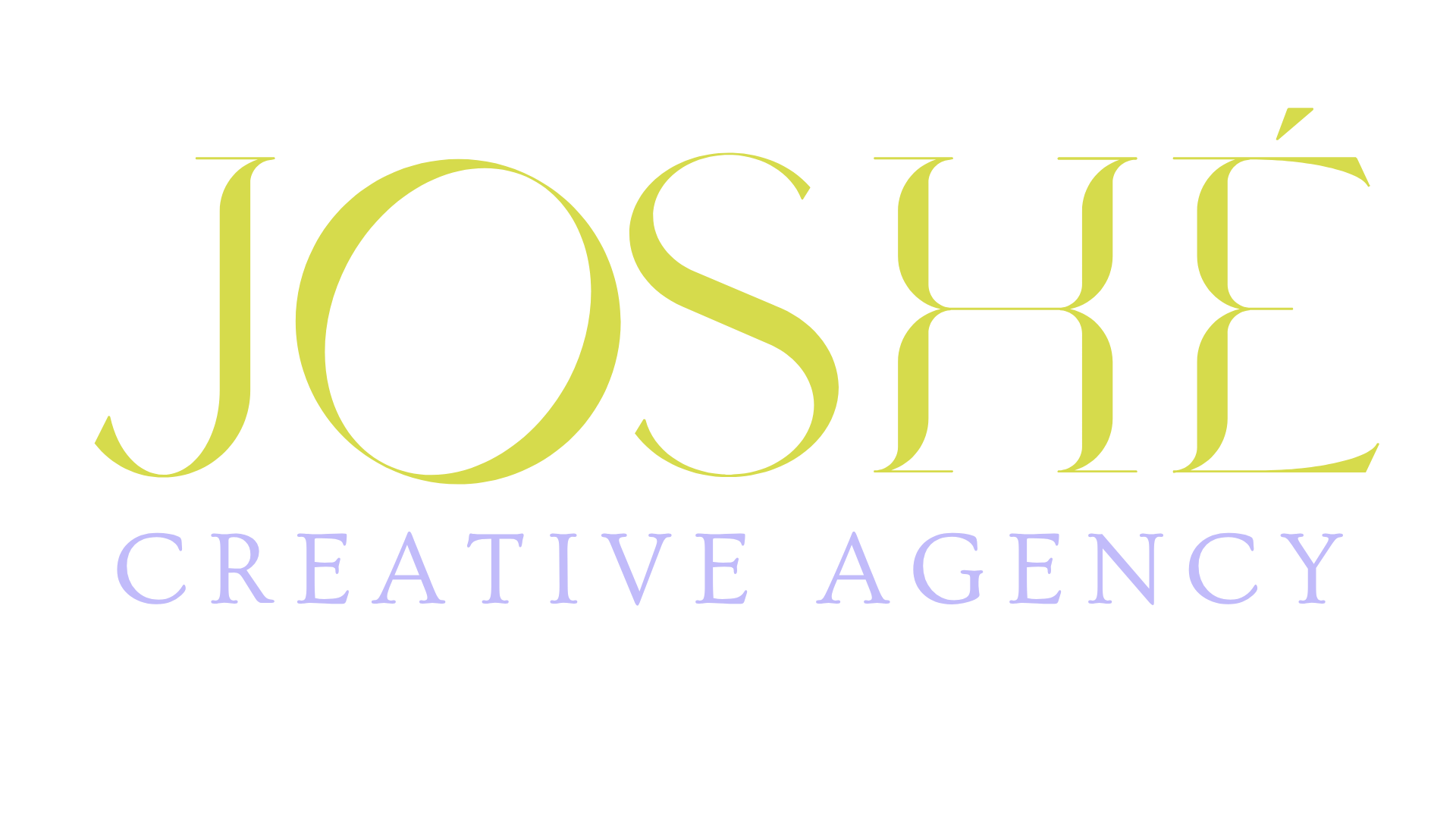 Tekstilogo, jossa lukee isolla kirjaimilla JOŠHÉ ja pienemmällä alla CREATIVE AGENCY.