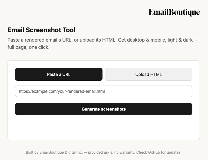 Email Screenshots Tool