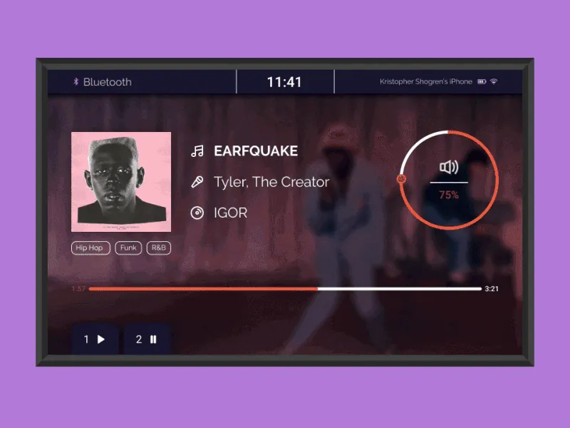 Daily UI Challenge: Day 009 — Music Player Car UI