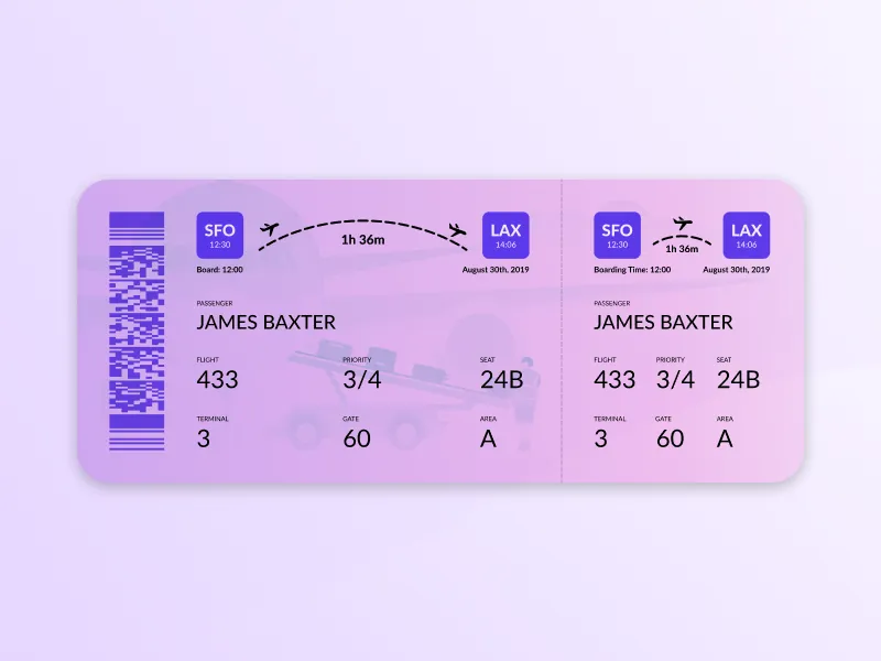 Daily UI Challenge: Day 024 — Boarding Pass