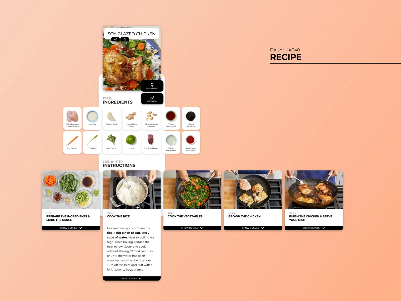 Daily UI Challenge: Day 040 — Recipe