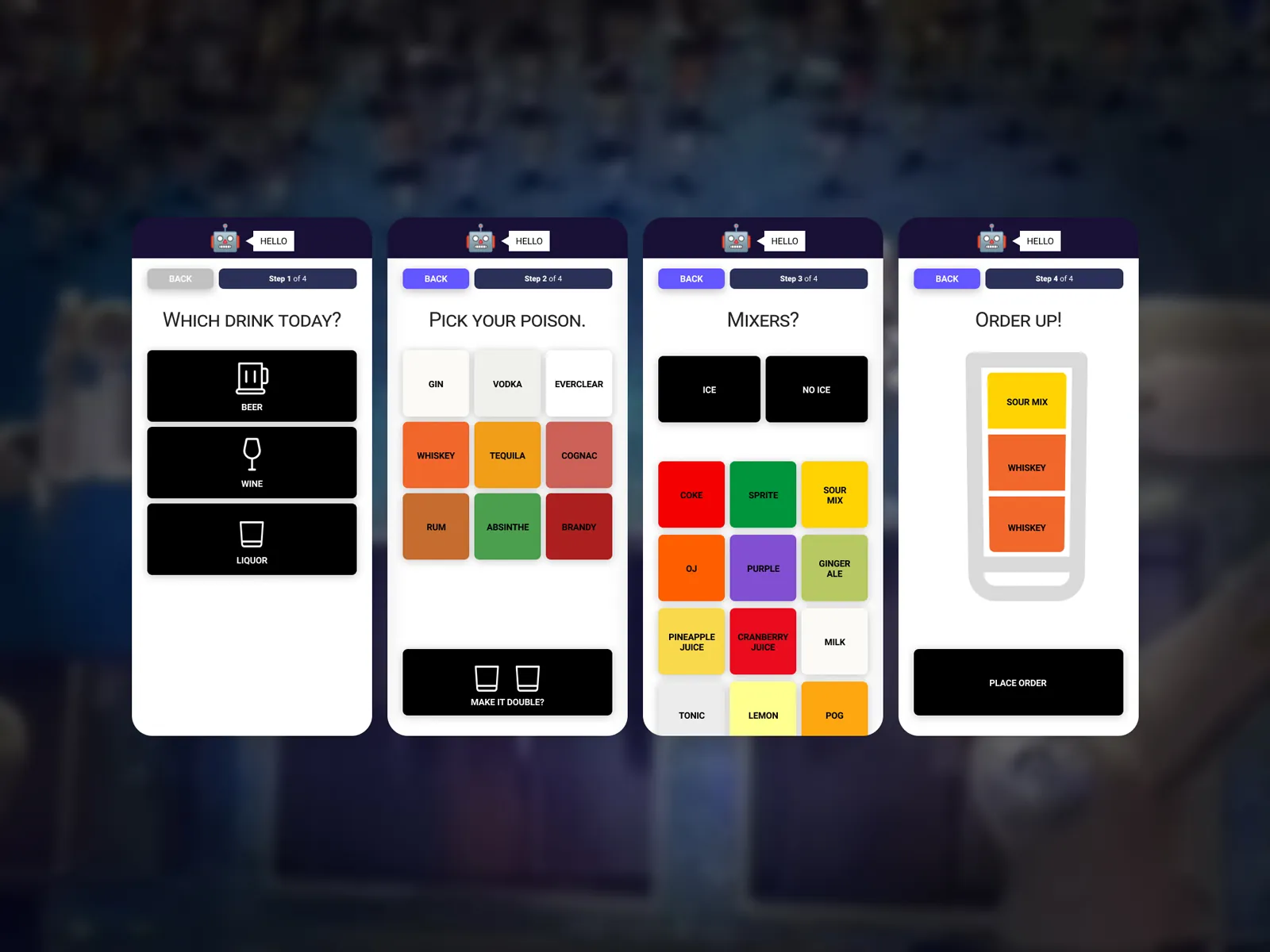 Daily UI Challenge: Day 043 — Drinks Menu