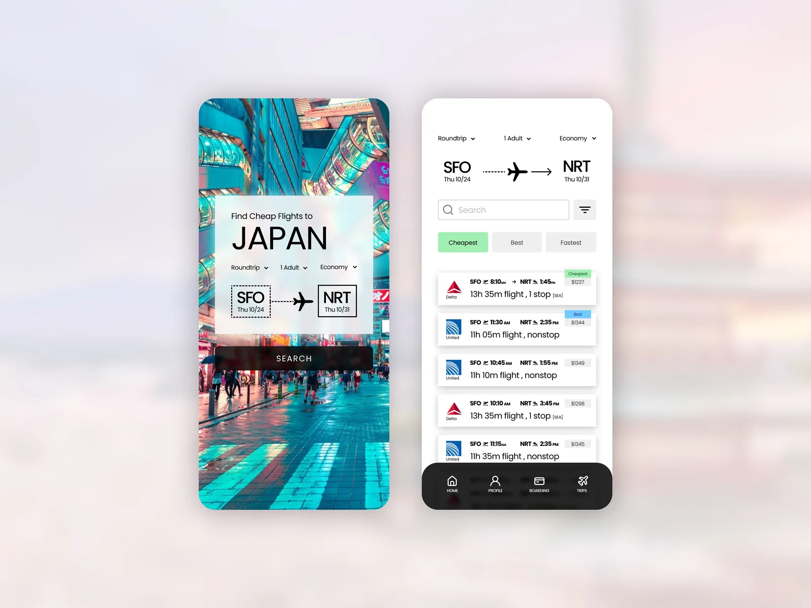 Daily UI Challenge: Day 068 — Flight Search