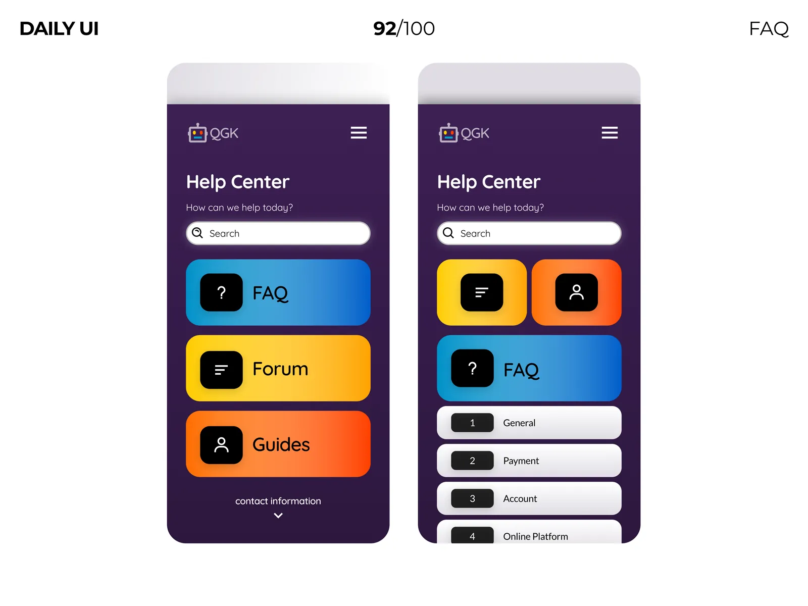 Daily UI Challenge: Day 092 — FAQ