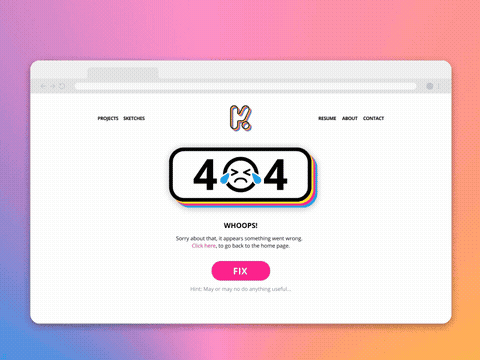 Daily UI Challenge: Day 008 — 404 Page