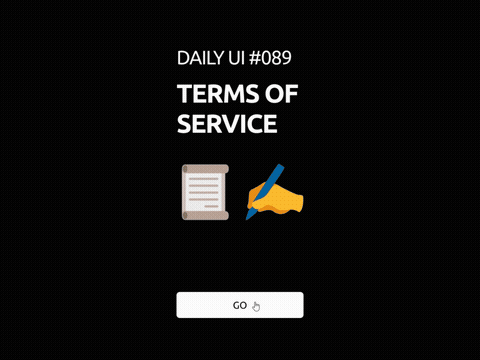 Daily UI Challenge: Day 089 — Terms Of Service