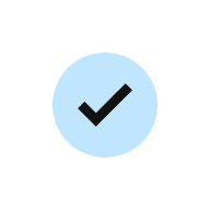 Blue circle with a check mark