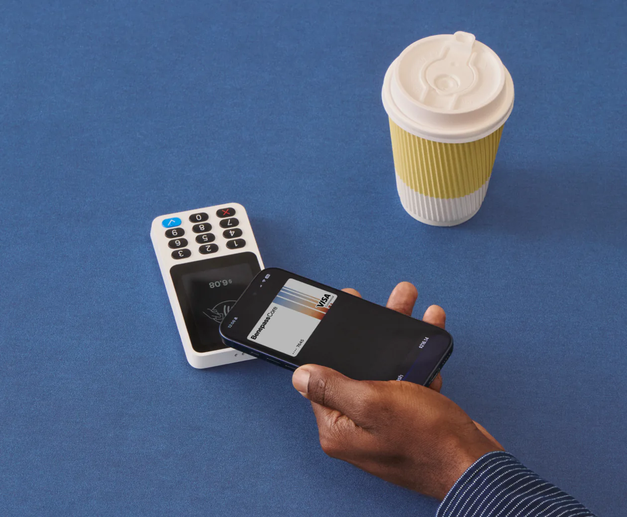 Phone tapped on a payment terminal