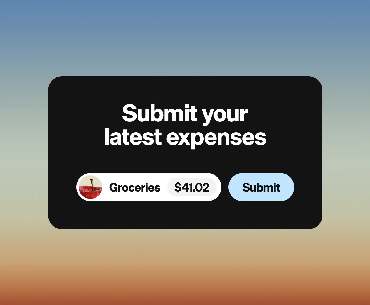 "Submit your latest expenses" notification