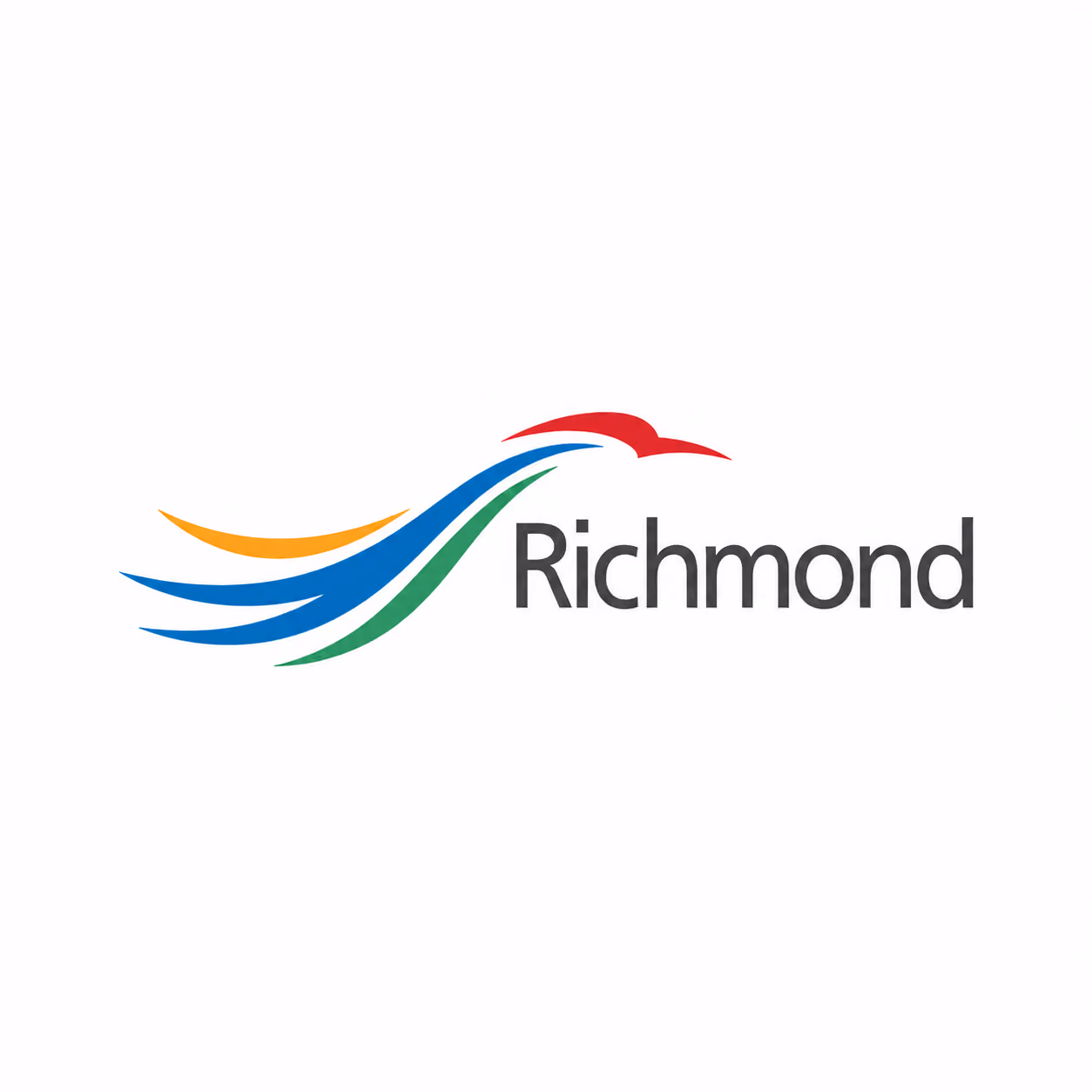 Logo featuring a stylized bird in red with flowing curved lines in orange, blue, and green, followed by the text 'Richmond'.