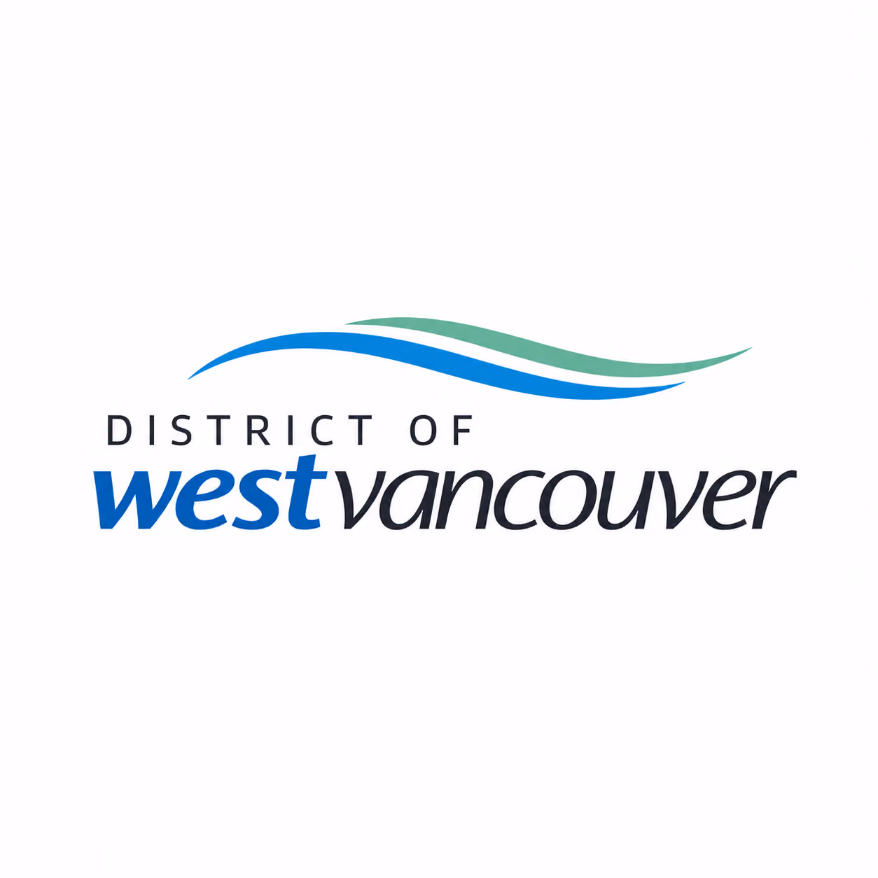 District of West Vancouver logo with two stylized waves above the text.