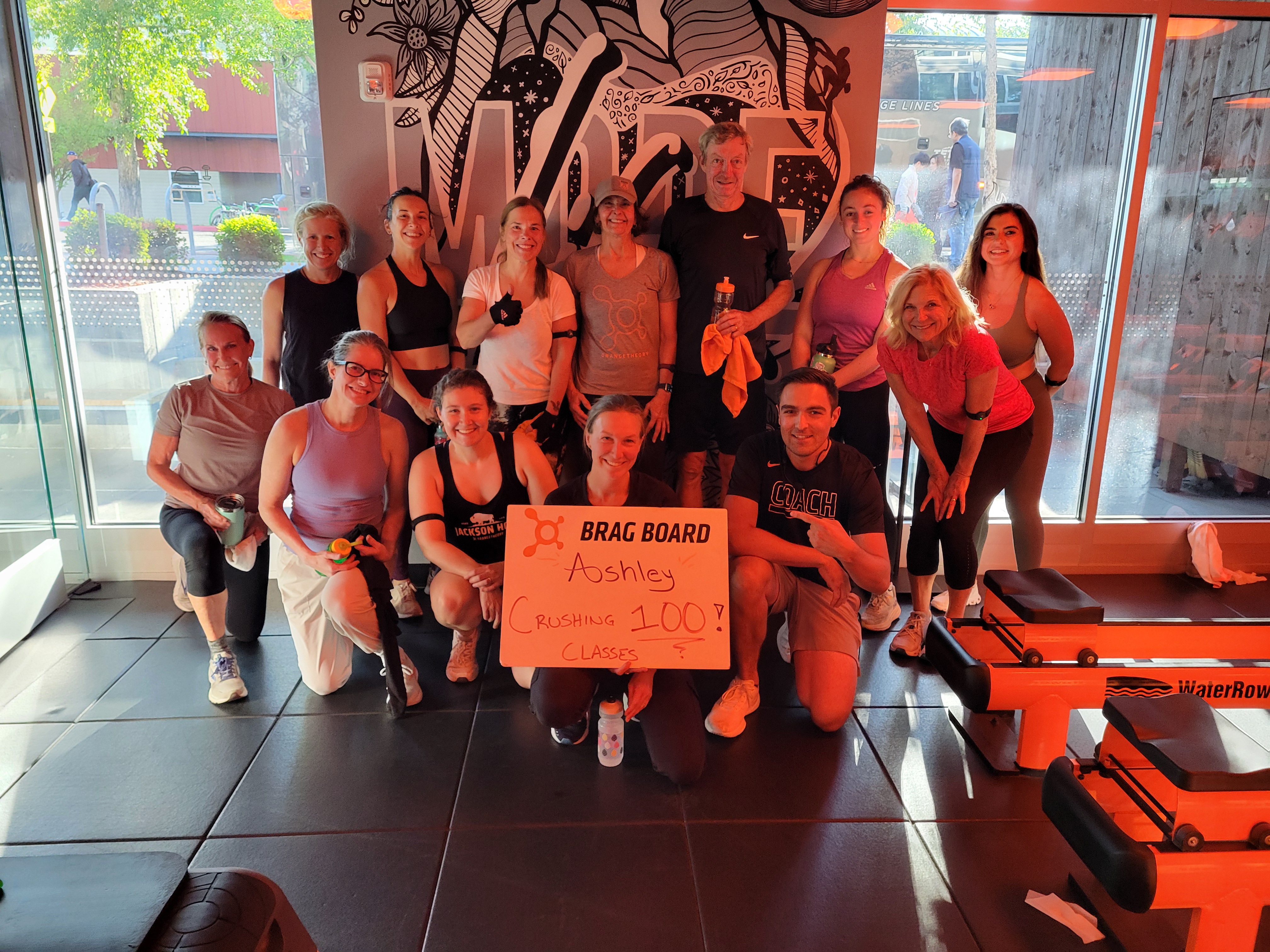 Group of members at a successfully marketed gym