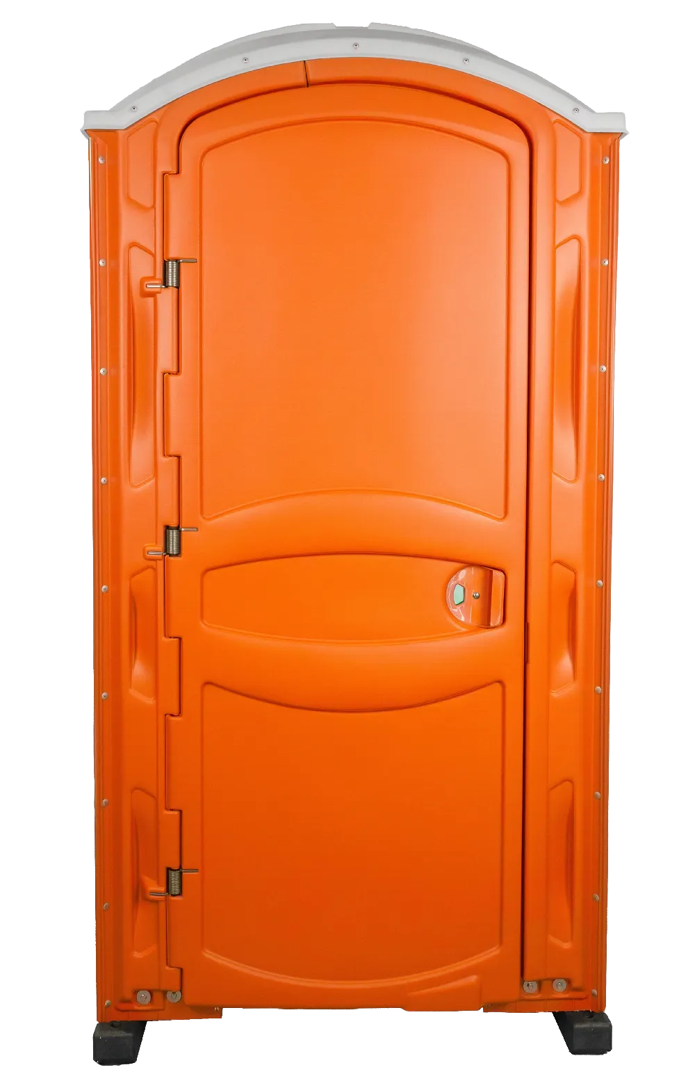 Large portable toilet unit, front view with door closed