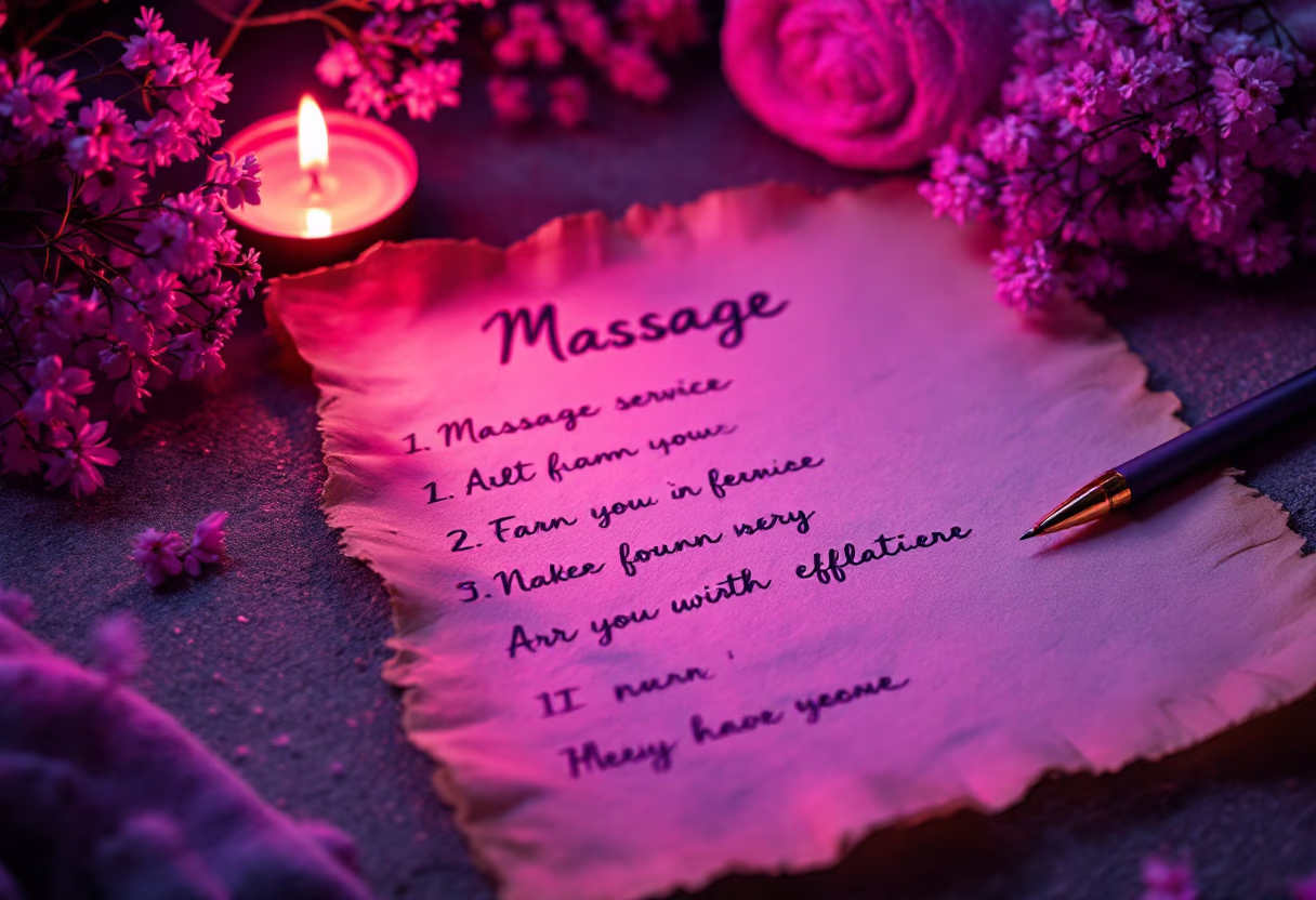 image of list of services for a massage therapist