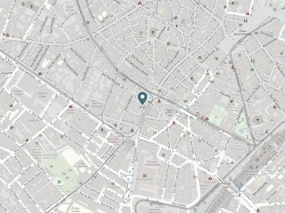 Plan du quartier du cabinet, rue Rhin et Danube à Montpellier