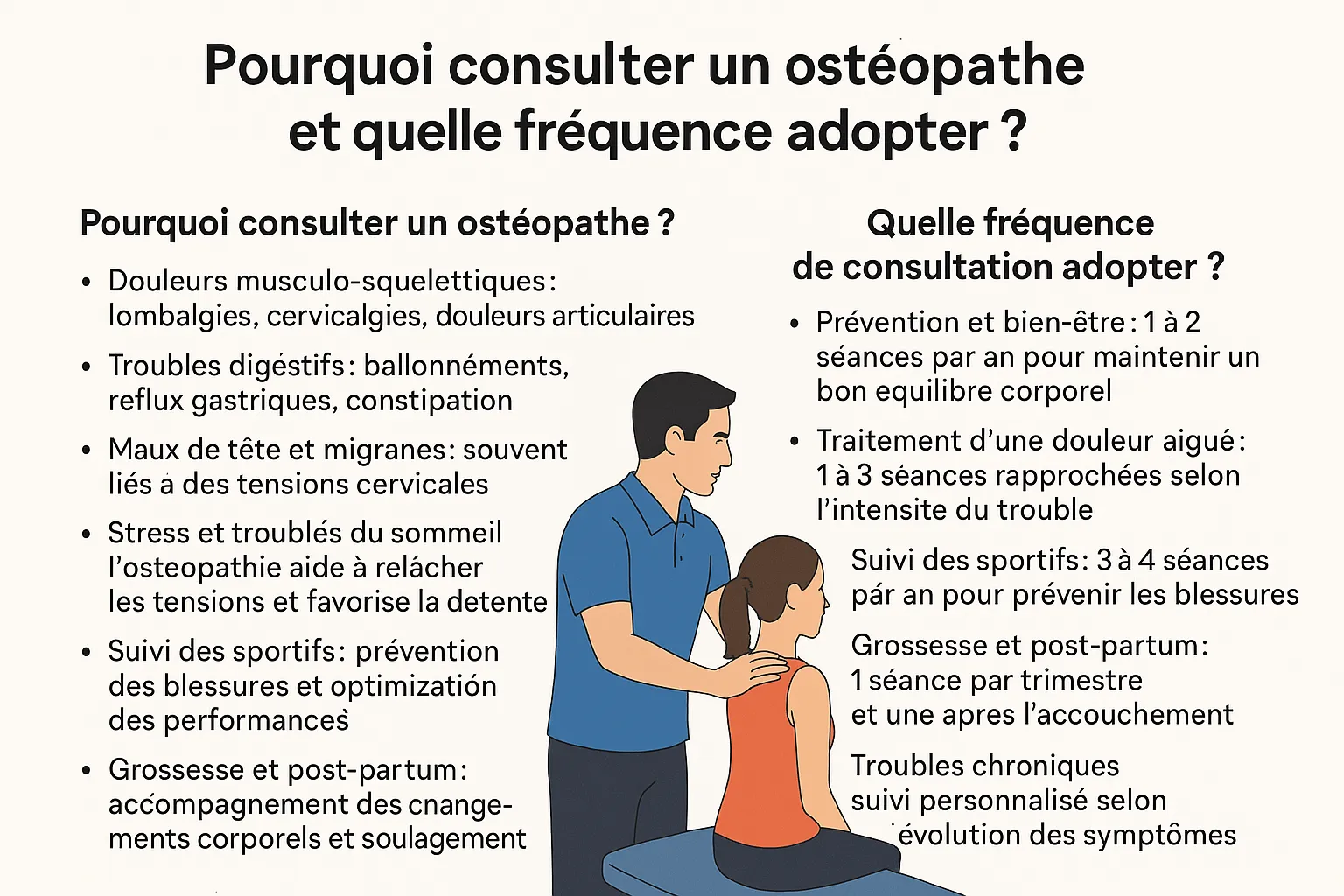 Pourquoi consulter un ostéopathe et quelle fréquence adopter ?