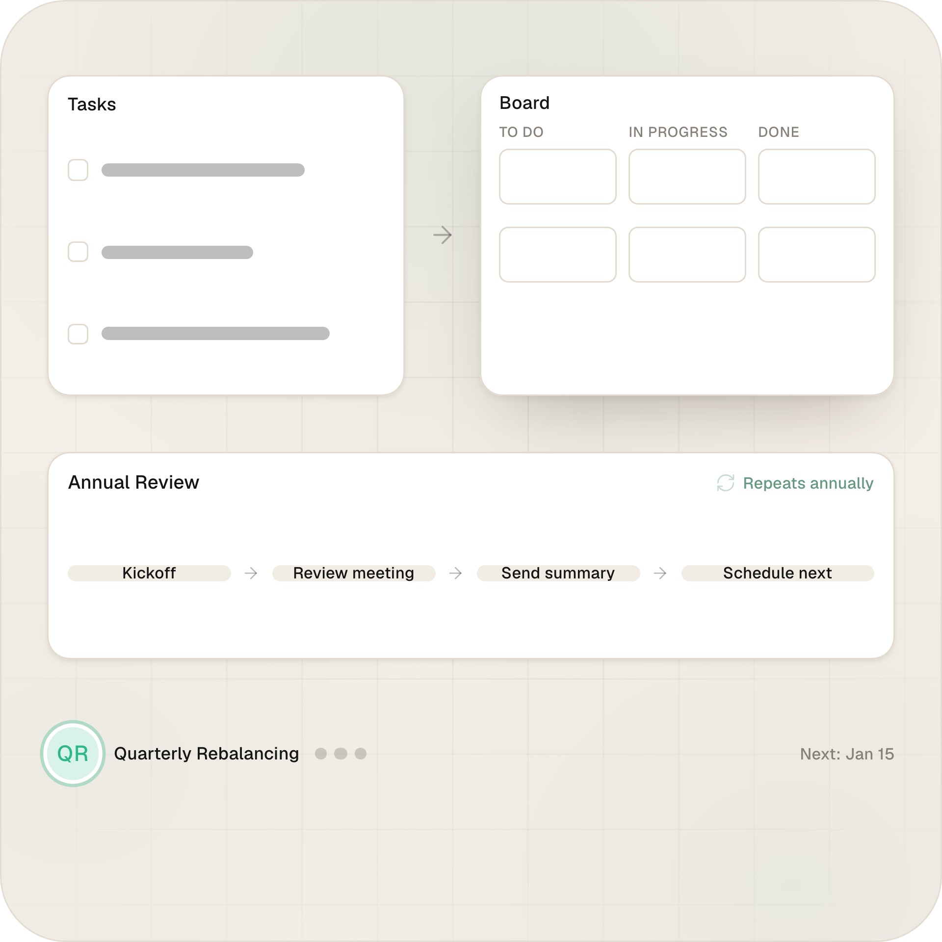 task management feature in Omega CRM for financial advisors