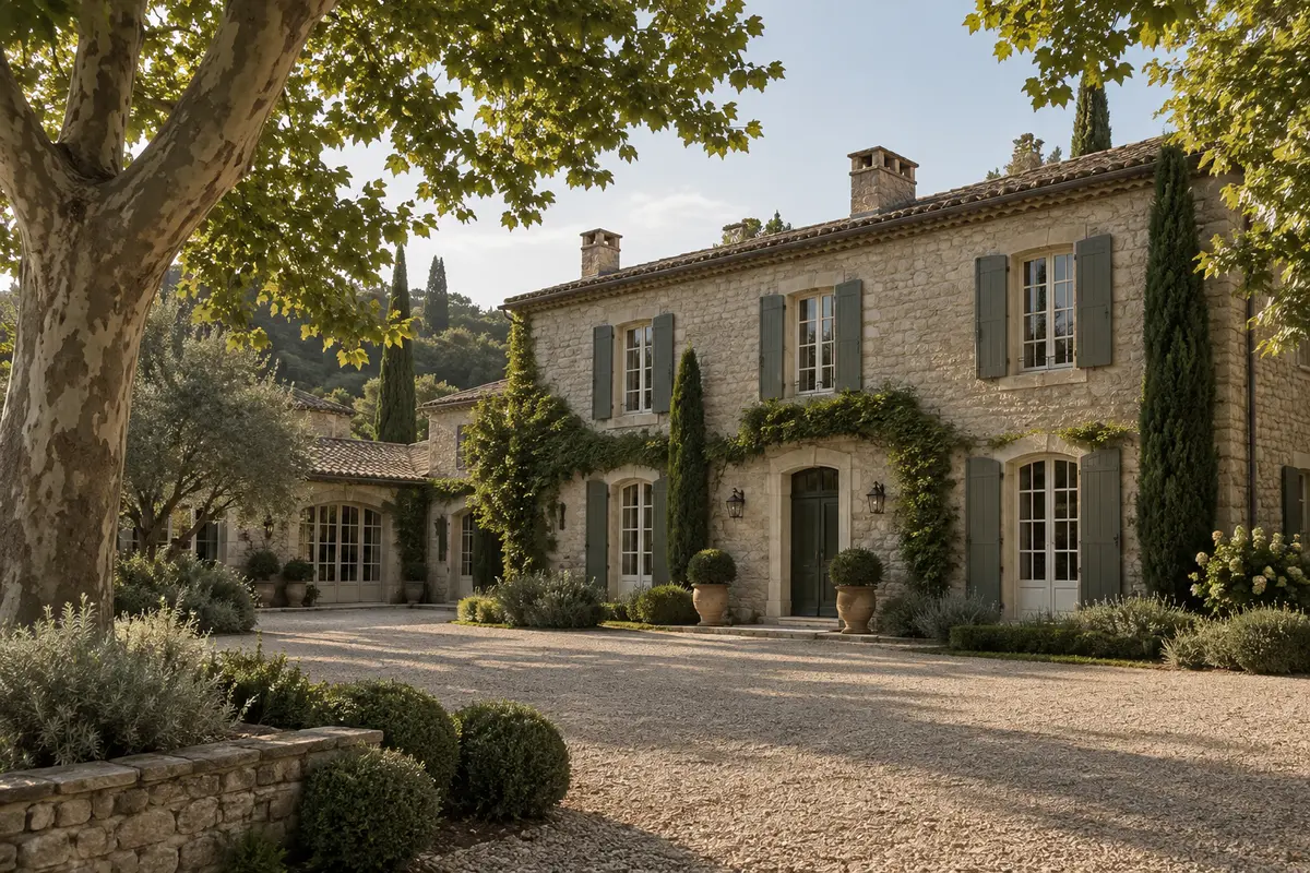 Jardin arboré d’une propriété immobilière
