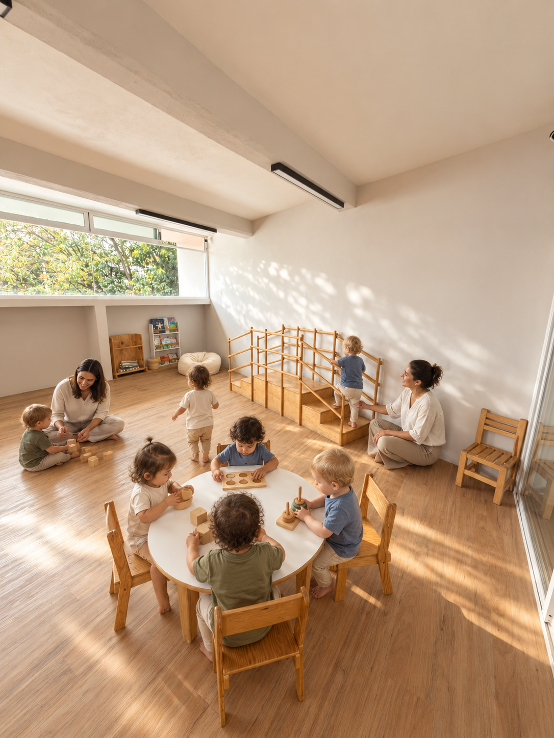 Children and educators learning together in a Veridian early years classroom