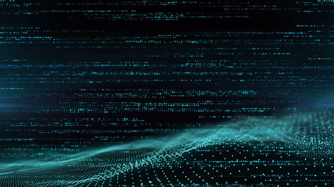 An abstract visualisation of flowing data points