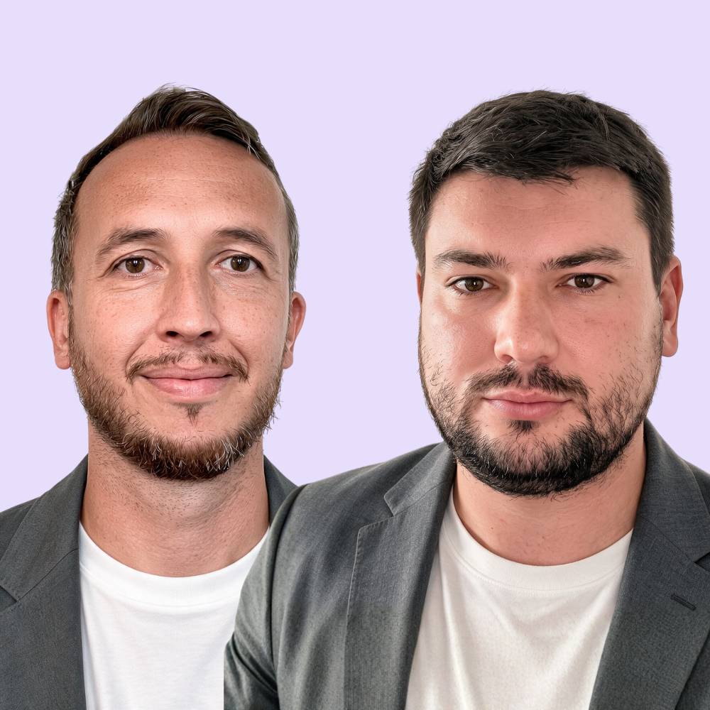 Foto der beiden Founder von OnePortrait.