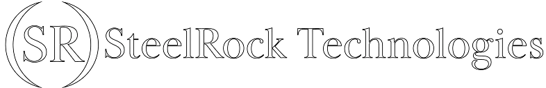 SteelRock Technologiesのロゴ、丸括弧内にSRの文字がある。