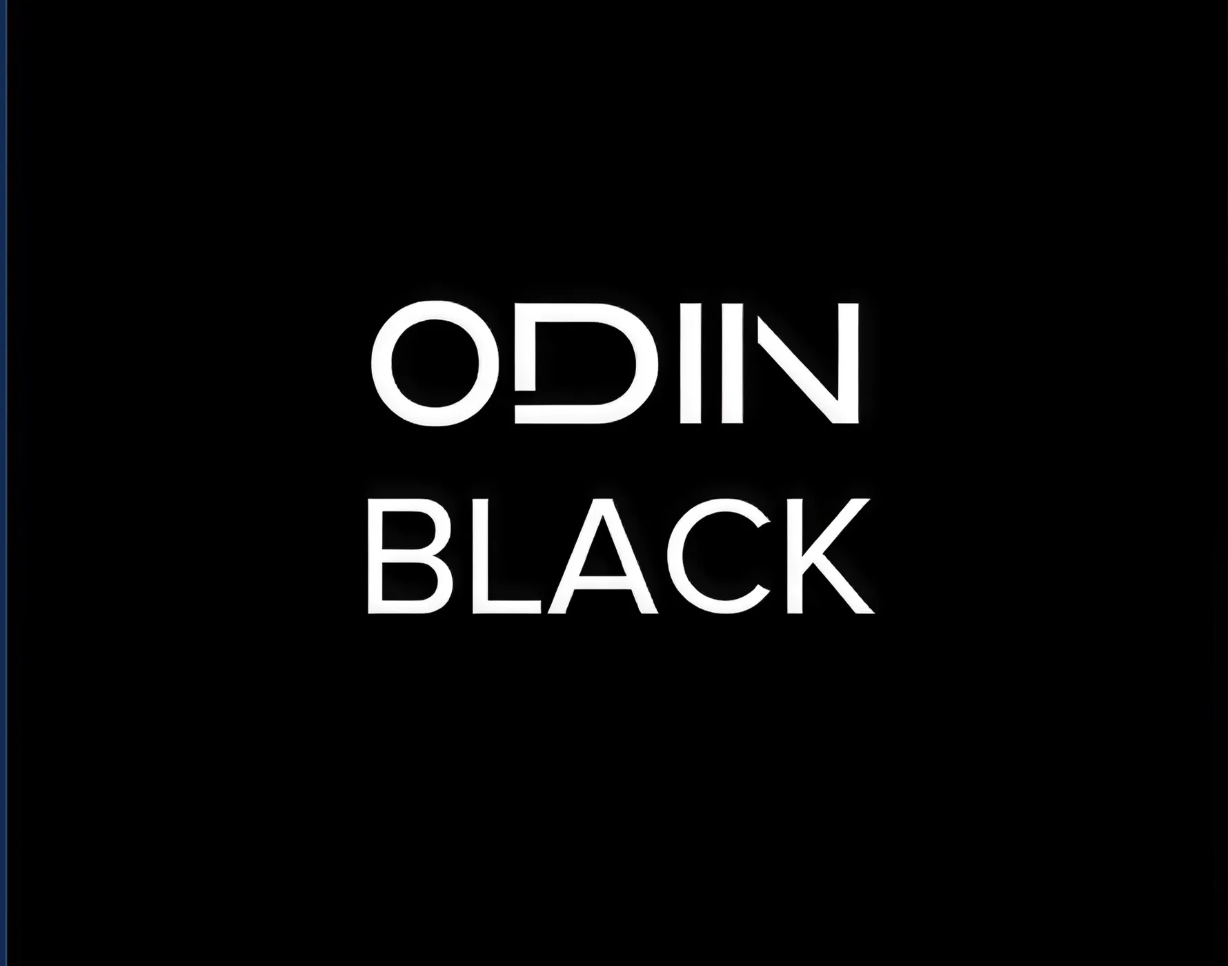 黒い背景に白い文字で「ODIN BLACK」と書かれている。