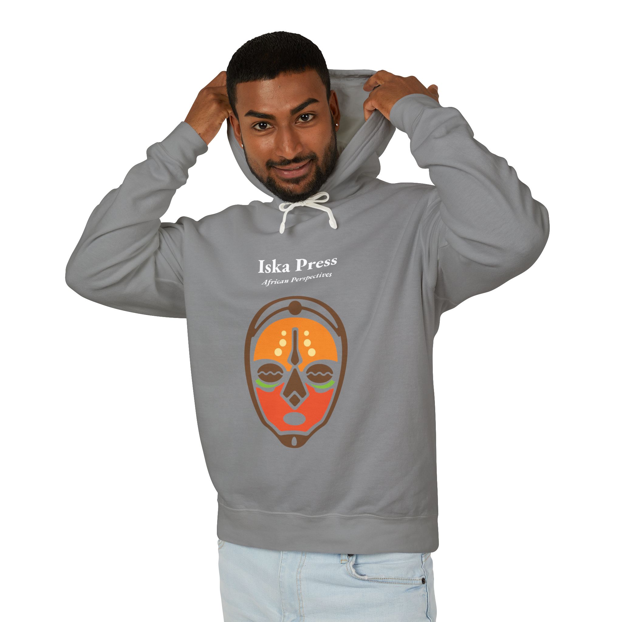 African Mask Graphic Hoodie — "Iska Press" Cultural Art Pullover